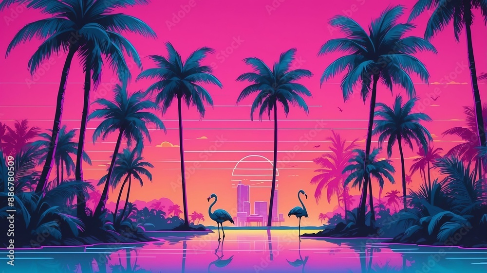 Vice Color Background miami vice miami viceinspired background with neon pal Retro neon ...