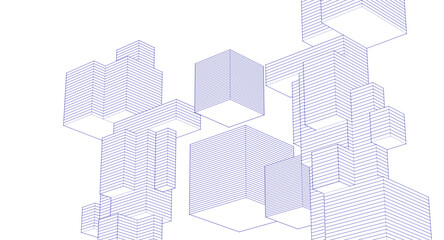 Poster - abstract modular architecture 3d rendering	
