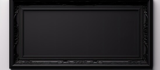 Leinwandbilder - Rectangular black photo frame isolated that provides clear copy space image.