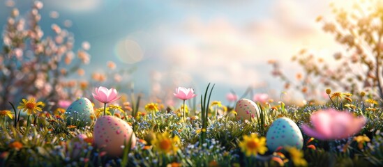 Poster - Create an Easter-themed backdrop with a copy space image.