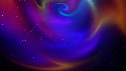 Poster - A vibrant night sky with swirling aurora borealis in shades of purple, orange, and blue.