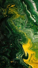 Wall Mural - a close up of a green and yellow background - generative ai