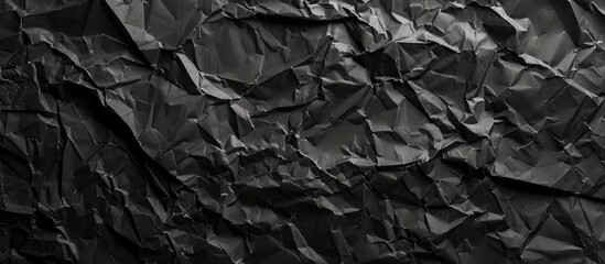 Poster - Background of crumpled black paper with copy space image.