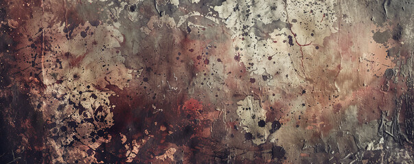 Wall Mural - A grunge texture background with splattered and smeared paint, rough textures, and chaotic details,