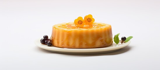Poster - Chinese cake on a white backdrop with a copy space image for text integration.