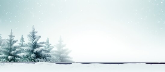 Aufkleber - A winter-themed copy space image featuring a frost-covered green Christmas tree branch against a backdrop of white snow with visible tracks, symbolizing the holiday season.