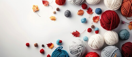 Poster - Crafting needlework and knitting with a blank area for adding images or text.