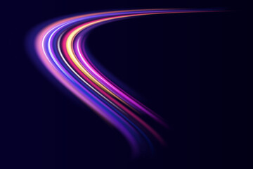 Poster - графика и иллюстрацииneon color glowing lines background, high-speed light trails effect electric li