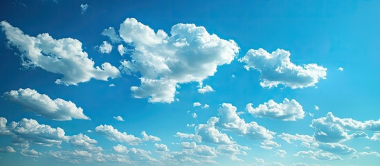 Poster - The vast blue sky with clouds provides a serene backdrop for any copy space image.