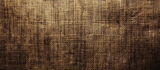 Fototapete - Detailed close-up of a brown abstract canvas background displaying a grid pattern and linen texture, perfect for a copy space image.