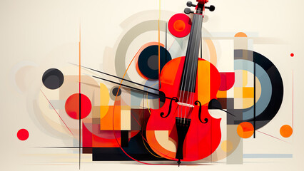 Cello - Constructivism Background, Art Deco, Abstract, Shapes Wallpaper, Contemporary