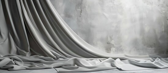 Poster - Monochromatic gray fabric backdrop with space for text and images.