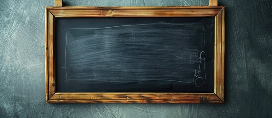 Poster - Wooden frame sign with chalkboard background providing a copy space image.