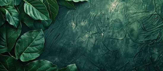 Aufkleber - Texture of a stunning green leaf background with copy space image.