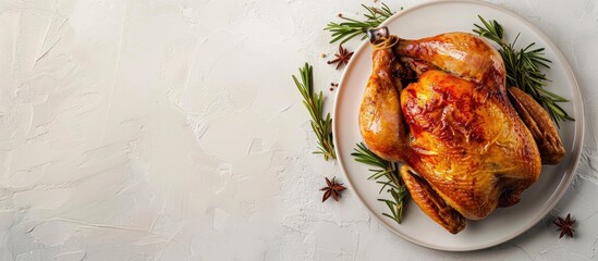 Poster - Roast Chicken displayed on a plain white backdrop with ample copy space image.