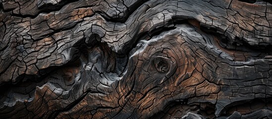 Poster - Close-up view of natural wood texture on a copy space image.