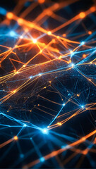 Poster - Futuristic Abstract Geometric Pattern with Glowing Lines. It represents innovation, technology, and creativity in a digital world