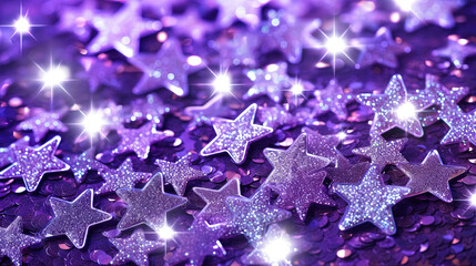 Poster - Abstract shiny background with blue glitter. Scattered confetti sparkles with light blue pastel color