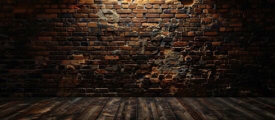 Poster - Backdrop featuring a detailed brick wall for advertising design with copy space image.