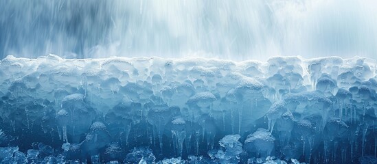 Fototapete - Close-up image showcasing an icy backdrop with ample copy space.