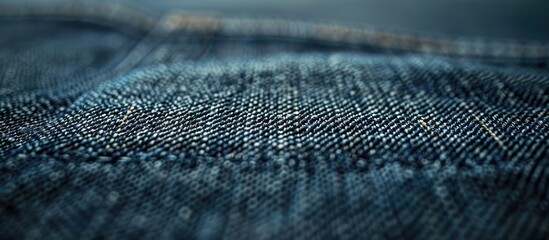 Aufkleber - Close-up shot of a detailed jeans texture with focus on a single point, against a softly blurred background, ideal for a copy space image.