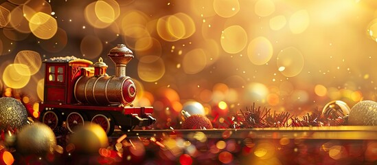 Poster - Christmas toys with isolated background showcasing ample copy space image.