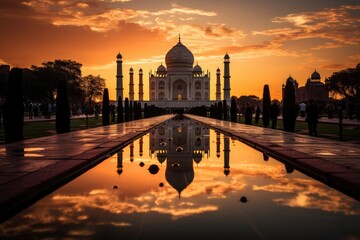 Taj Mahal Complex in Agra, Uttar Pradesh, India., generative IA