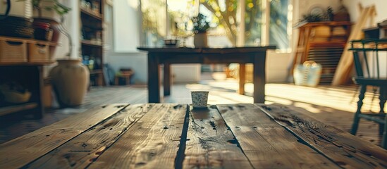 Poster - Blurred rustic interior with defocused effect, ideal for a copy space image.