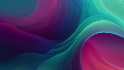Wall Mural - Smooth gradient waves in blue and purple with particles gliding along, giving a sense of depth and motion, 4k Animation Video
