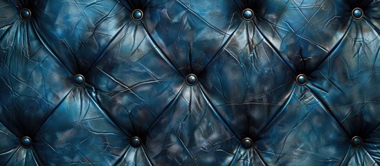 Poster - A timeless textured pattern of blue leather serves as the backdrop in this image with ample empty space for additional content.