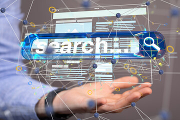 Poster - Interface web application in hand