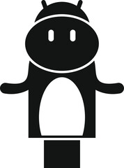 Poster - Black and white silhouette of a chatbot speaking, great for technology and communication concepts