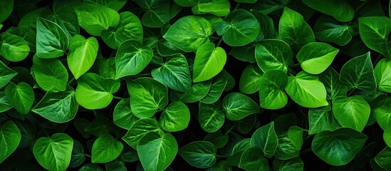 Aufkleber - Nature background with vibrant green leaves, perfect as a copy space image.