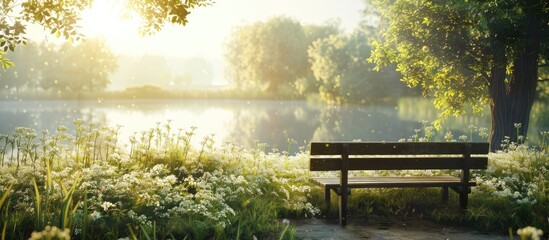 Poster - Peaceful setting with ample copy space image.