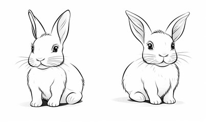 Cute bunny rabbit outline