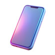 © swillklitch - 3D smartphone icon with holographic neon colors. Isolated blank phone sign as a design element