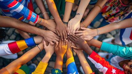 International democracy day with hands holds the paper vote