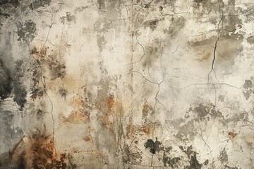 Poster - Worn concrete wall texture background with peeling paint, gray and brown colors. Rustic aged surface ideal for design, art, or photography projects. Perfect for urban, industrial, or distressed theme.