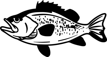 Sticker - Black and White Fish Silhouette