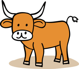 Sticker - Cartoon Cow Illustration