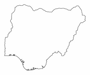 Wall Mural - Nigeria outline map