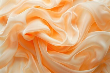 Aufkleber - Orange fabric crumpled texture, blurred background. Close-up view of vibrant orange cloth with textured appearance. Perfect for fashion design, textile industry, interior decoration, creative projects