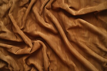 Aufkleber - Brown corduroy fabric texture with diagonal stripes. Close-up view of smooth surface. Natural material used in clothing and upholstery. Home decor item or fashion accessory.