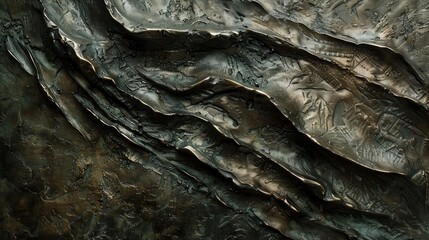 Poster - Bronze texture roughhewn. Generative AI