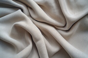 Aufkleber - Close-up of crumpled gray fabric with subtle sheen. Fabric texture and folds draw attention. Suitable for eco-friendly packaging design, textile research, or fashion illustration.