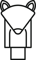 Poster - simple line art depicting a fox head, ideal for a modern brand looking for a minimalist logo
