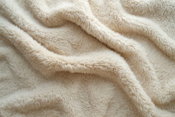 Aufkleber - Soft white fleece fabric texture close-up. Fluffy material with subtle gray accents. Smooth surface and slightly wrinkled texture. Blurred background highlights fabric details.