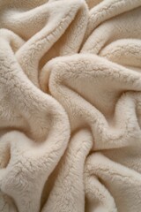 Aufkleber - Beige fabric texture close-up with folded layers revealing inner details. Soft and natural material with smooth surface. Ideal for textile design, fashion, or interior decoration projects.