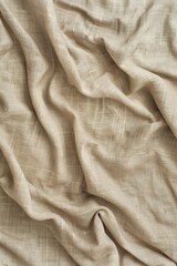 Aufkleber - Close-up view of beige linen fabric with subtle texture. Smooth surface and slight sheen add depth. Intentionally blurred background highlights fabric natural beauty.
