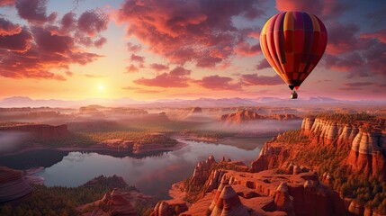 Poster - A red hot air balloon 